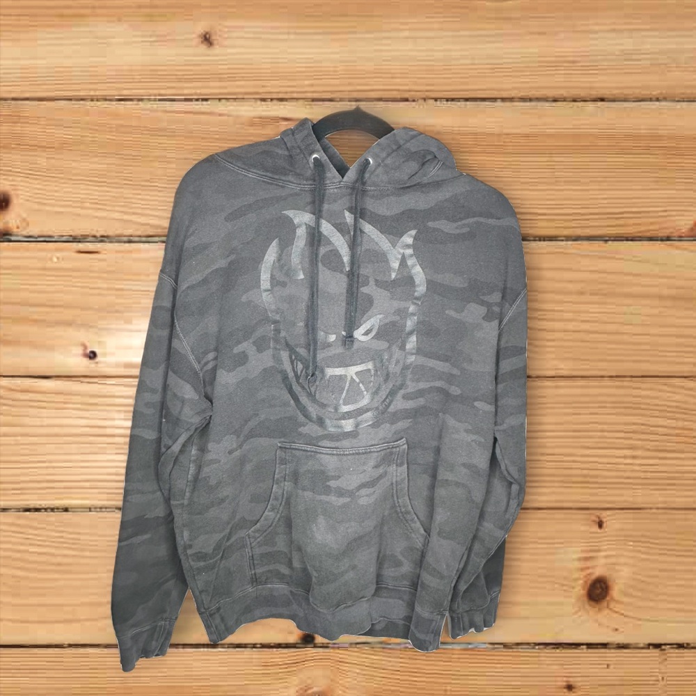 Vintage Y2K Spitfire Camo Skating Hoodie